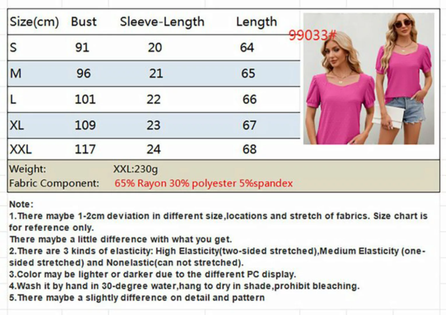 BlauWave Kurzarmshirt "T-Shirt mit kurzen Ärmeln V-Ausschnitt mit Blasenärm günstig online kaufen
