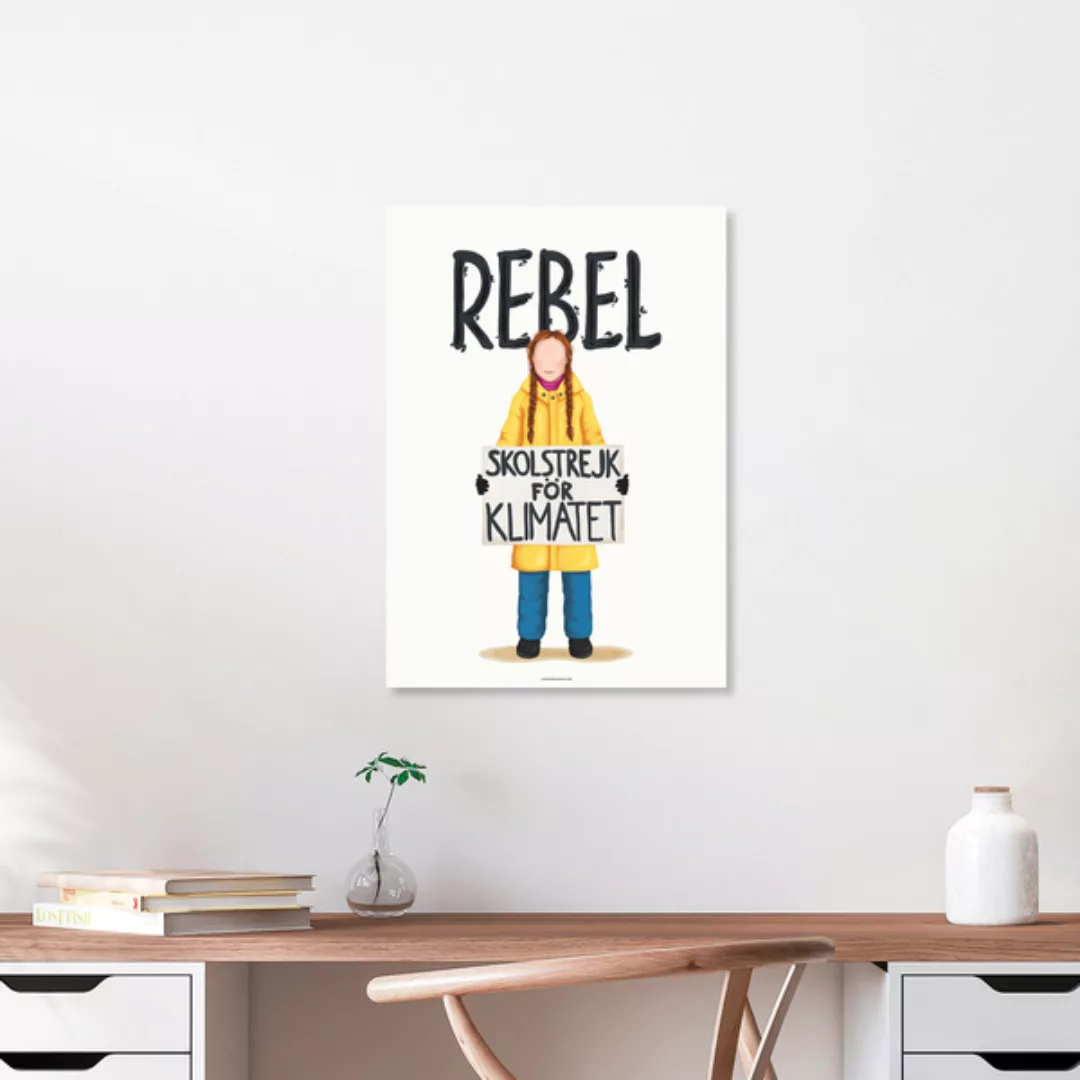Poster / Leinwandbild - Greta Thunberg Rebel günstig online kaufen