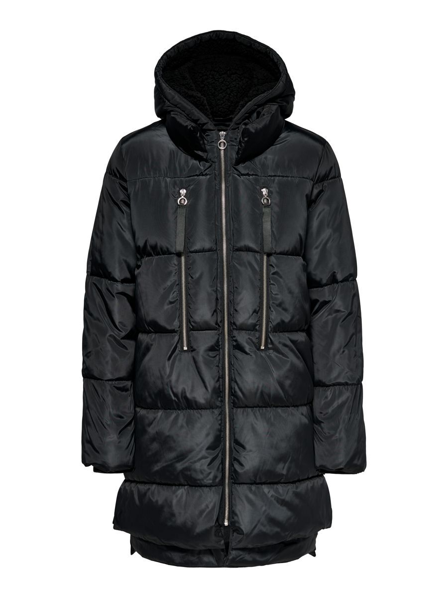 ONLY Langer Puffer Mantel Damen Schwarz günstig online kaufen