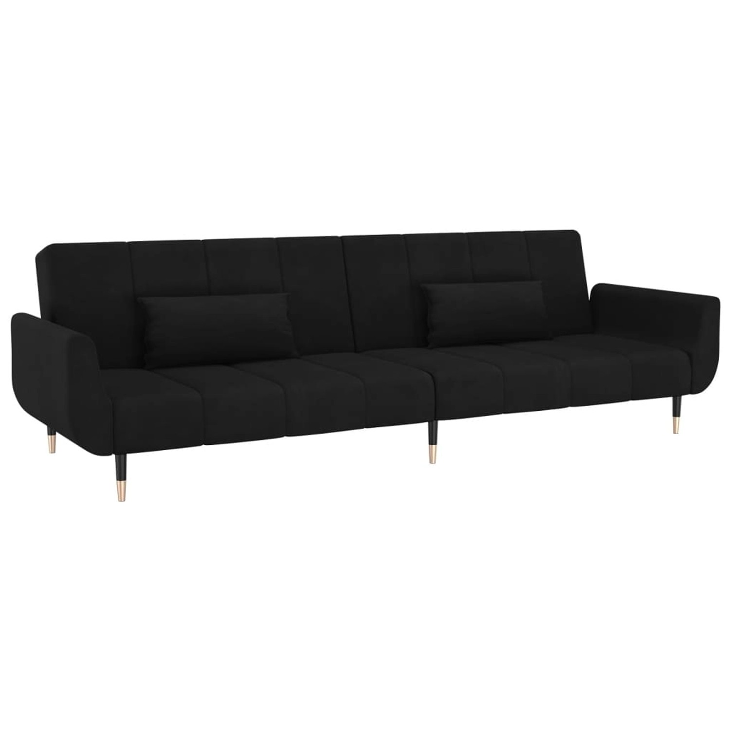 vidaXL Schlafsofa 2-Sitzer mit 2 Kissen Schwarz Samt Modell 6 günstig online kaufen