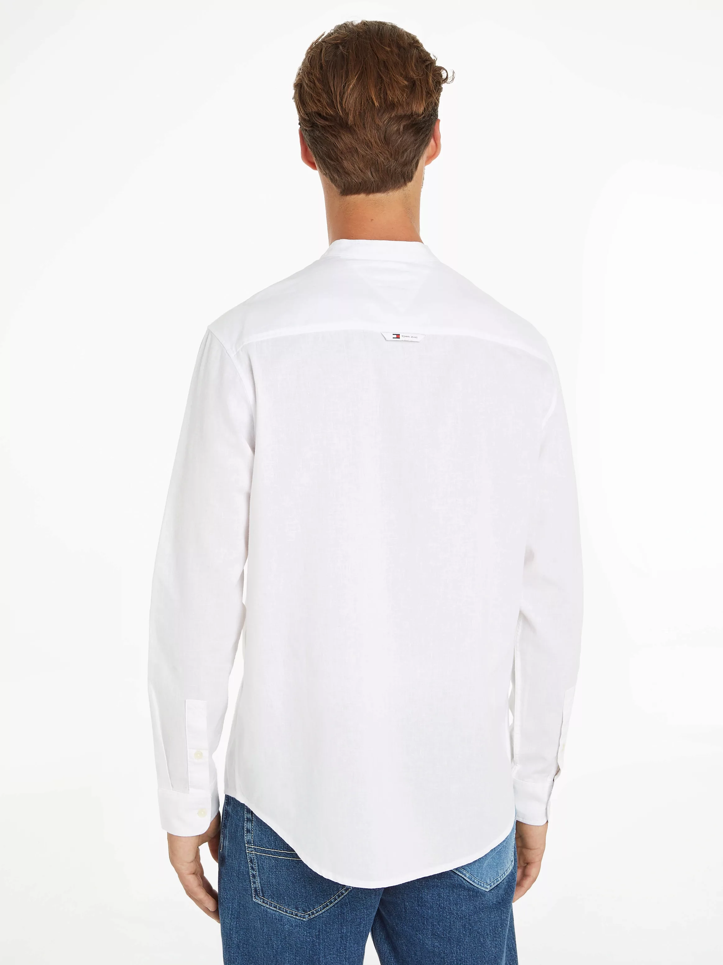 Tommy Jeans Langarmhemd TJM REG MAO LINEN BLEND SHIRT in melierter Optik günstig online kaufen