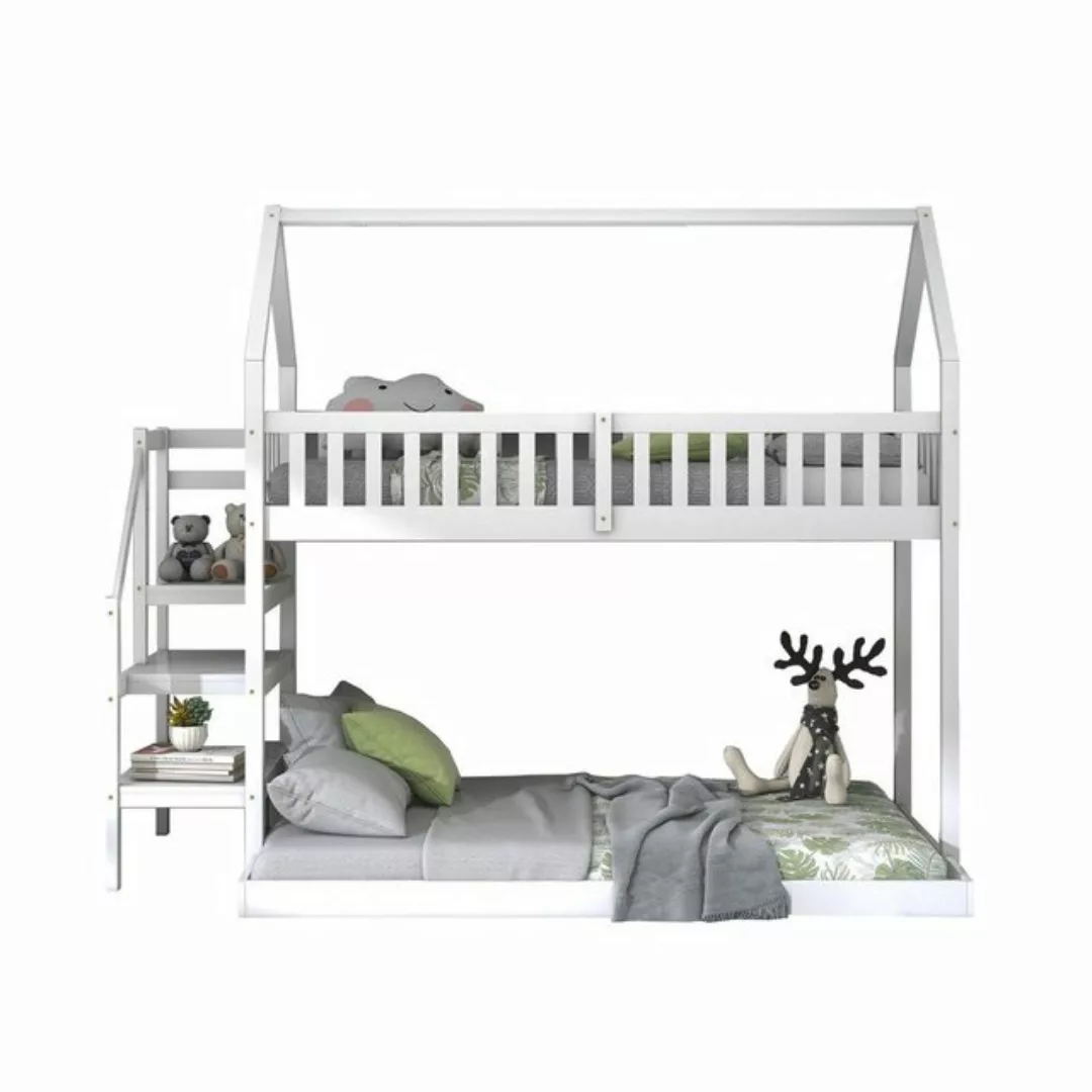 OKWISH Etagenbett Etagenbett, Kinderbett, Hausbett mit Treppe (mit Fallschu günstig online kaufen