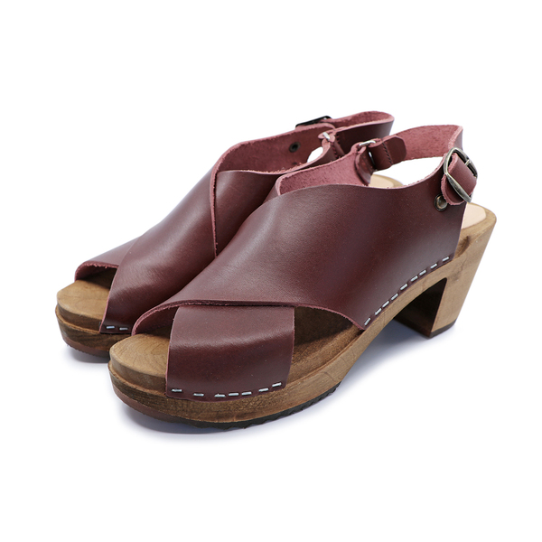 Höst - Schwedische Holz Clogs Sandale Von Me&Myclogs - High Mid Heel - Bord günstig online kaufen