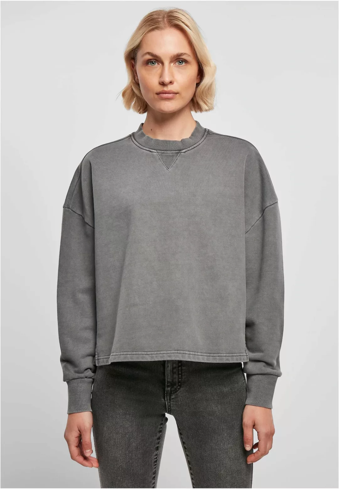 URBAN CLASSICS Sweater "Urban Classics Damen Ladies Heavy Terry Garment Dye günstig online kaufen