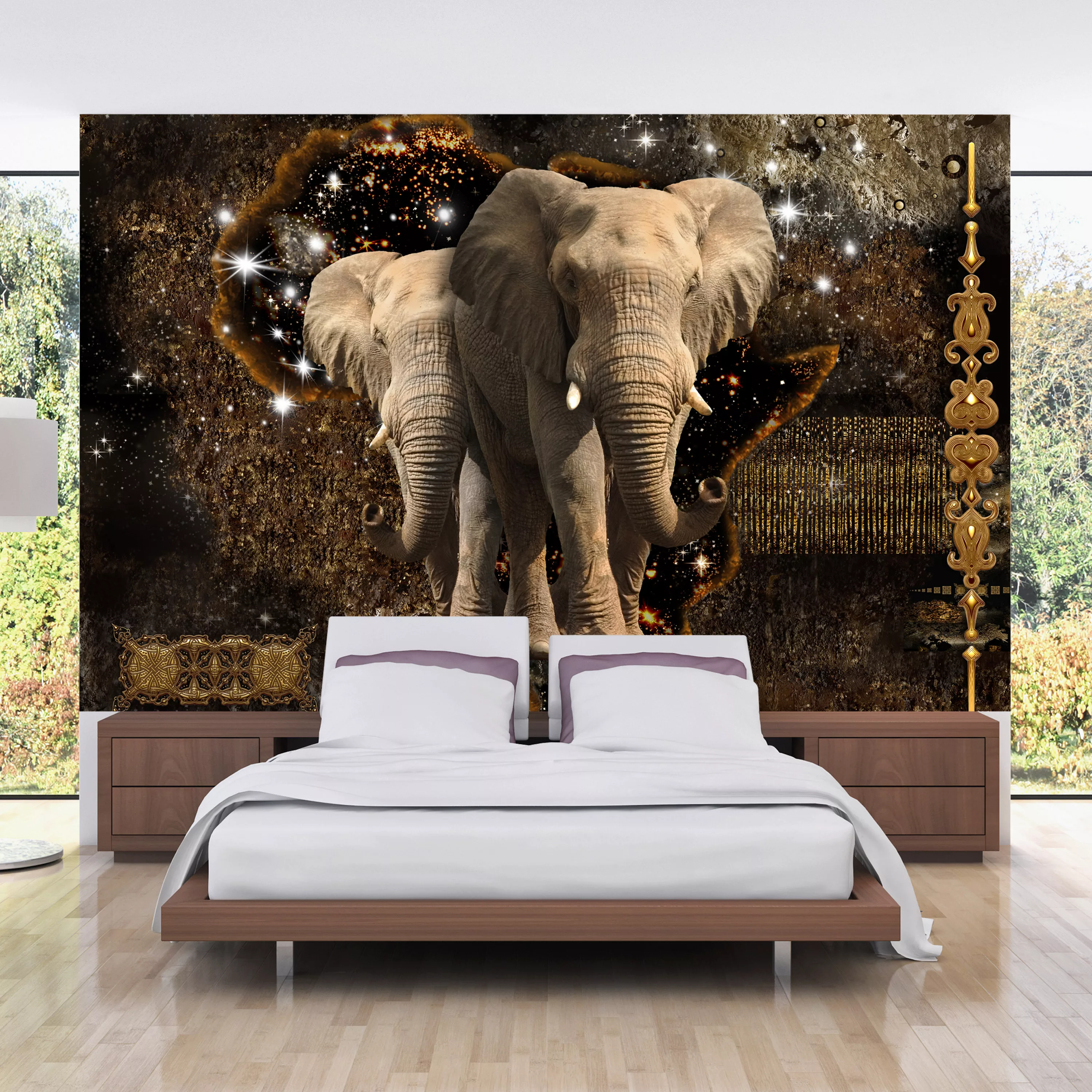 Selbstklebende Fototapete - Brown Elephants günstig online kaufen