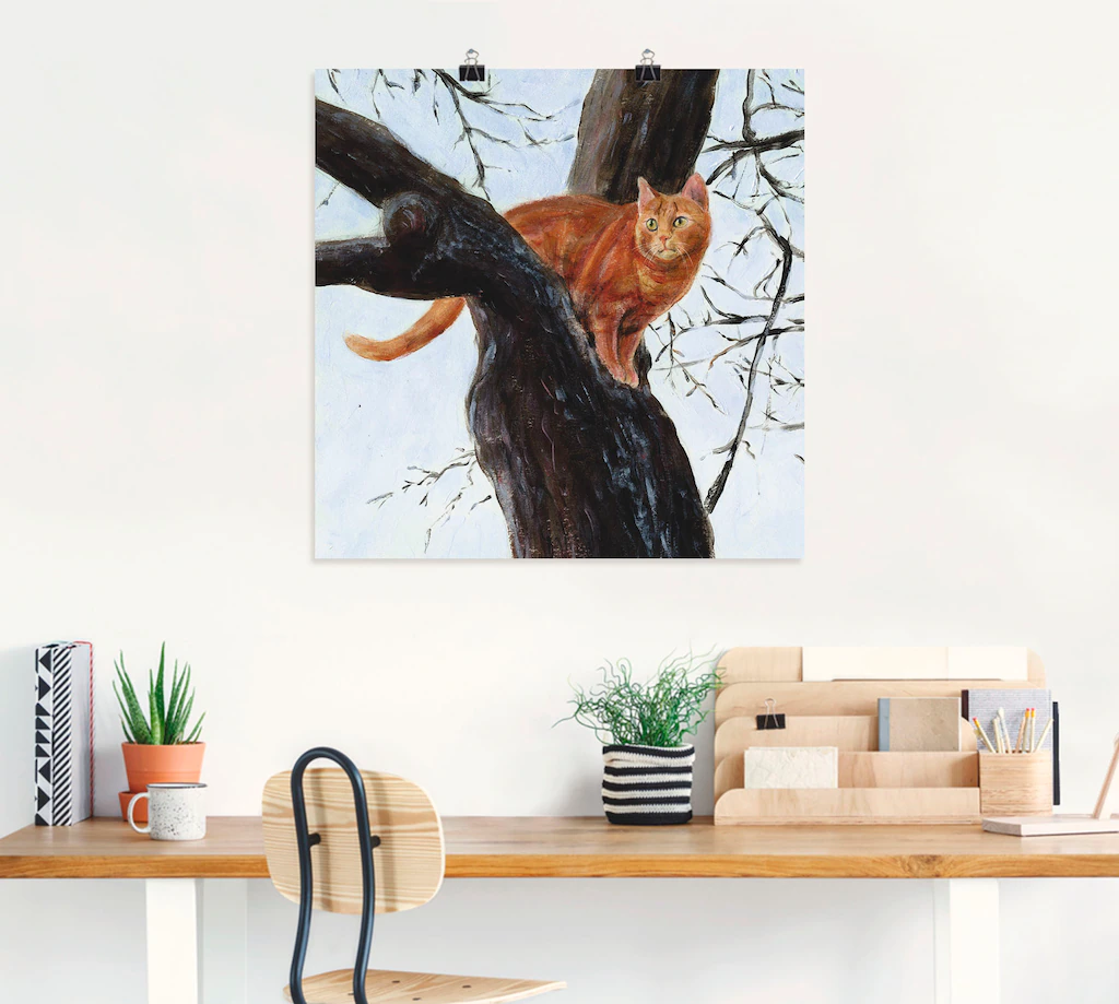 Artland Wandbild »Katze im Baum«, Haustiere, (1 St.), als Leinwandbild, Pos günstig online kaufen