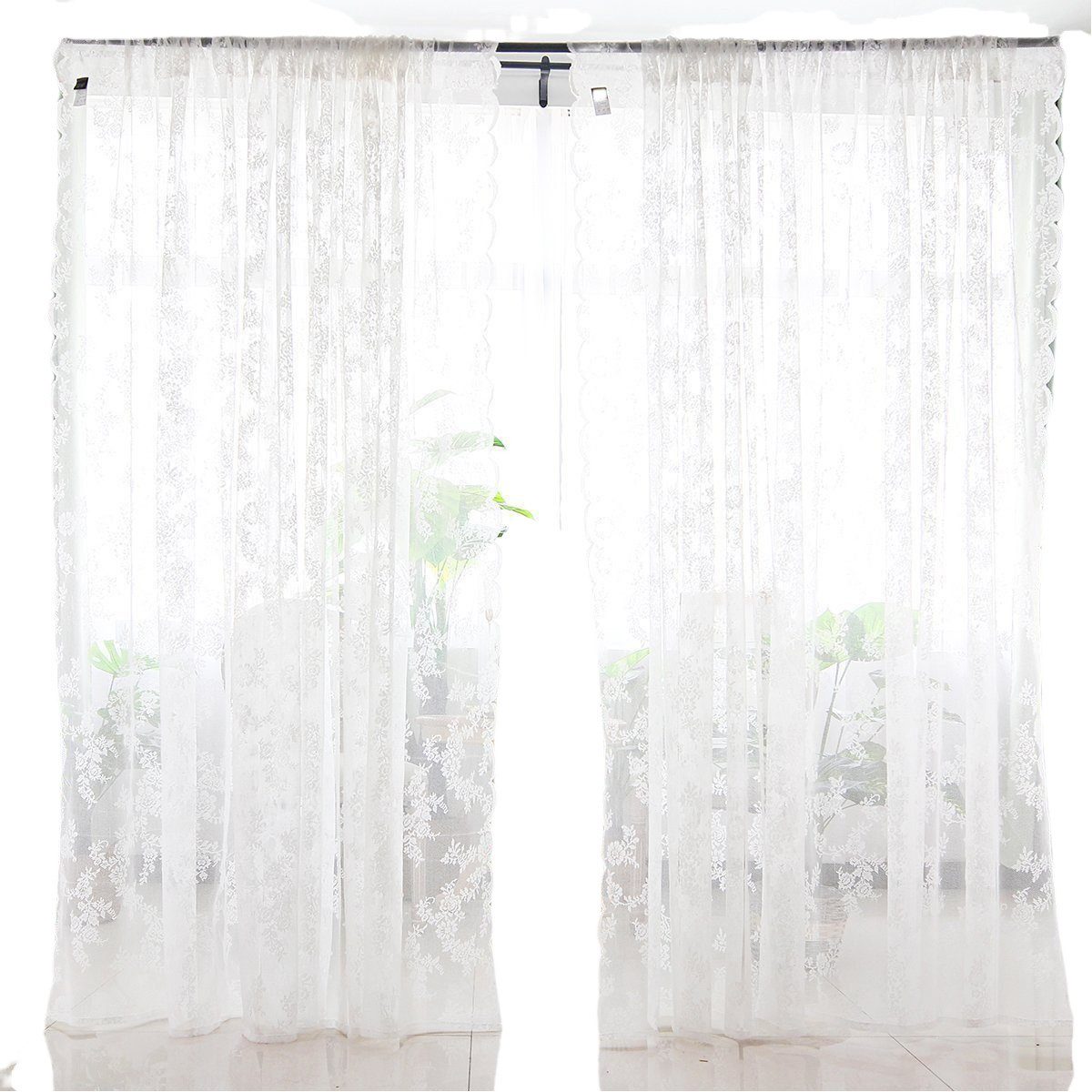 Blusmart Gardine Gardine Vorhang Florale, Screening günstig online kaufen