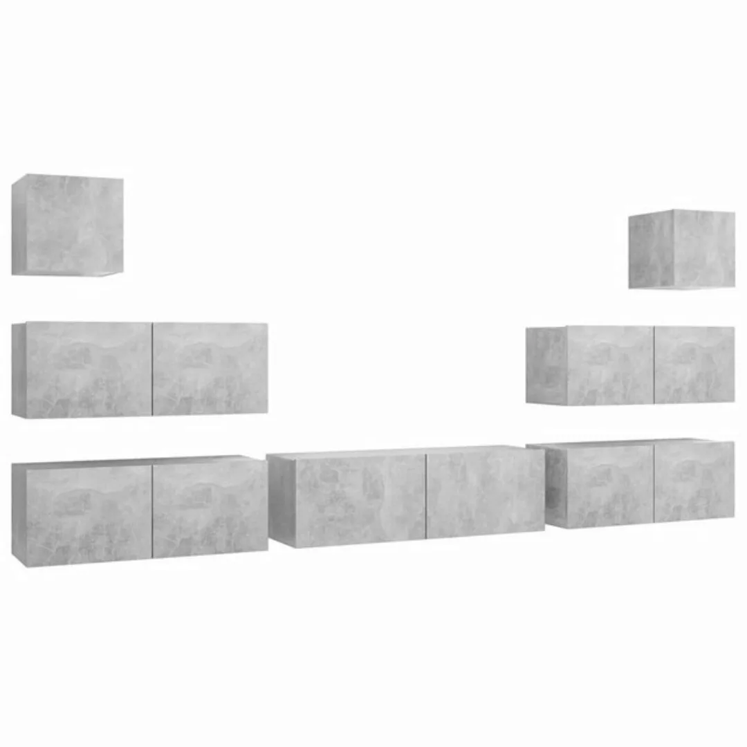 furnicato TV-Schrank 7-tlg. TV-Schrank-Set Betongrau Holzwerkstoff (1-St) günstig online kaufen