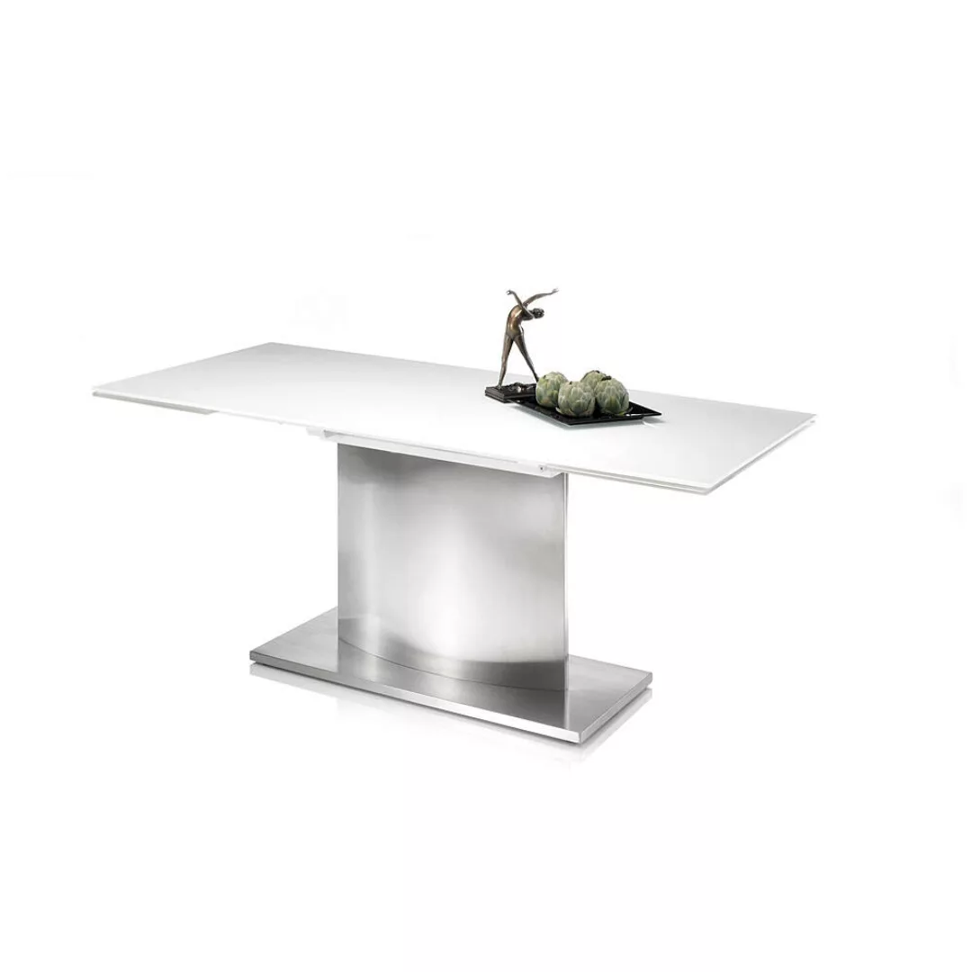 Lomadox Esstisch ausziehbar KAPRUN-119 Tischplatte mit super white Glas, Bx günstig online kaufen