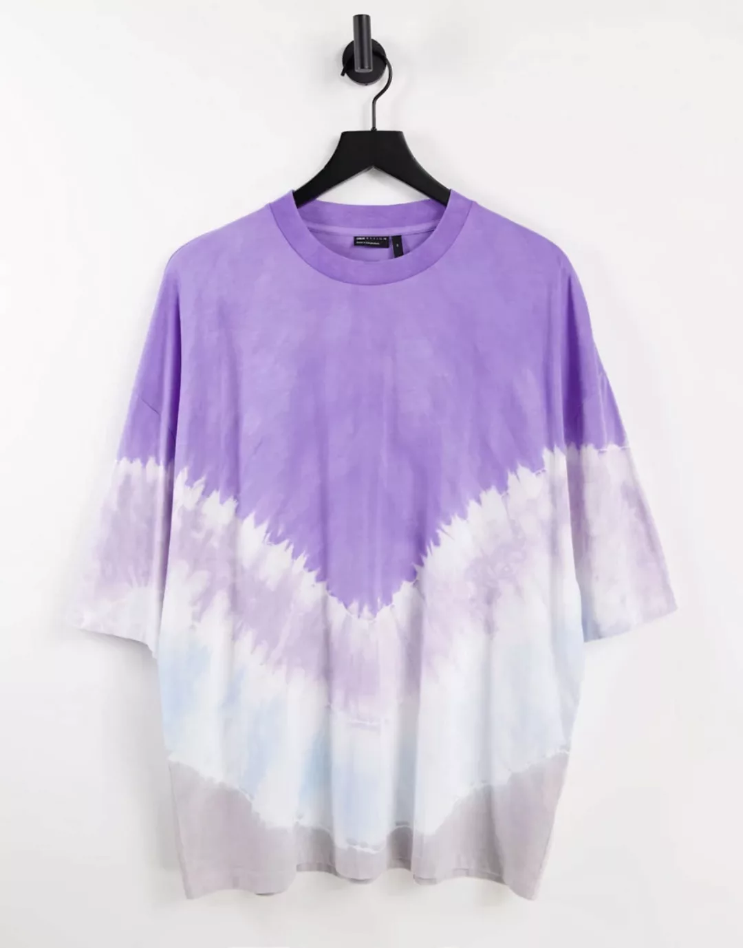 ASOS DESIGN – Oversize-T-Shirt mit lila Batikmuster günstig online kaufen