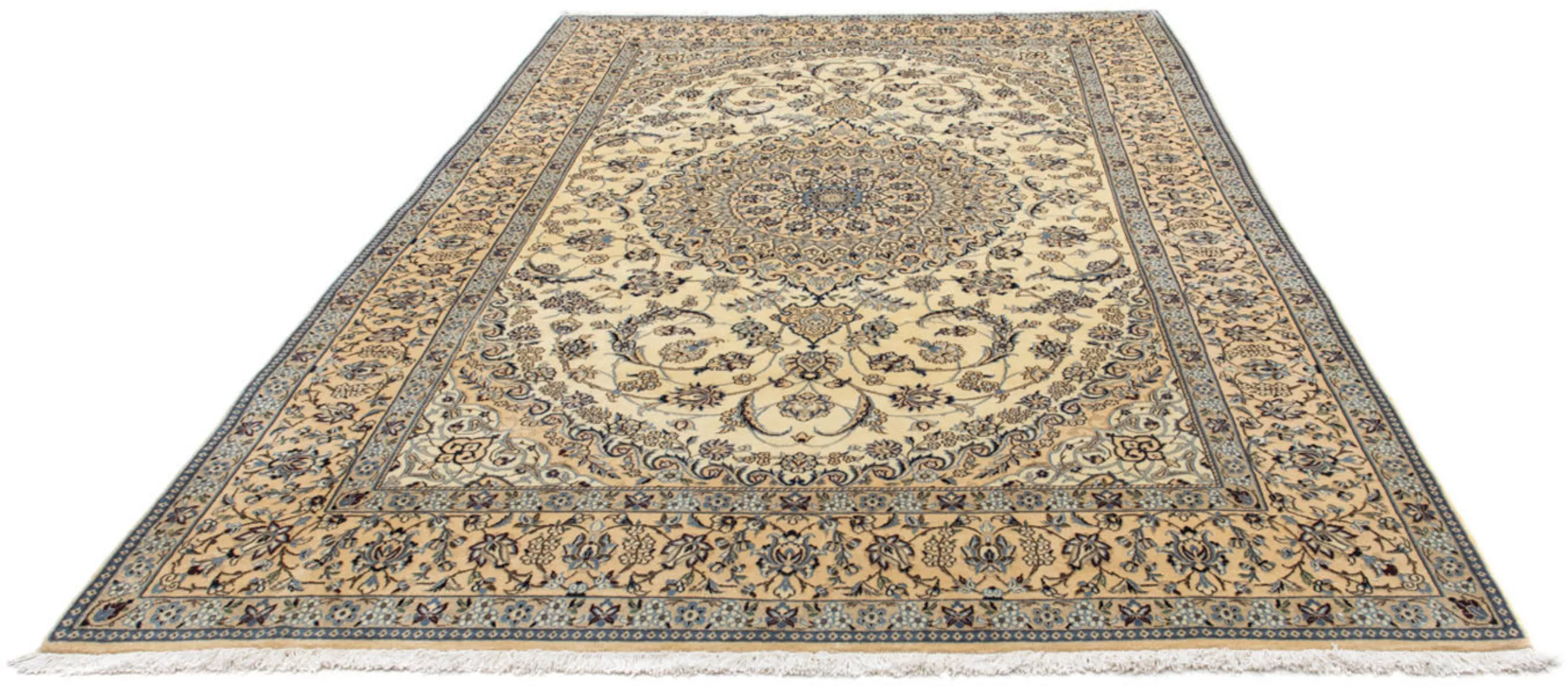 morgenland Wollteppich »Nain 9la Medaillon Beige 294 x 198 cm«, rechteckig, günstig online kaufen