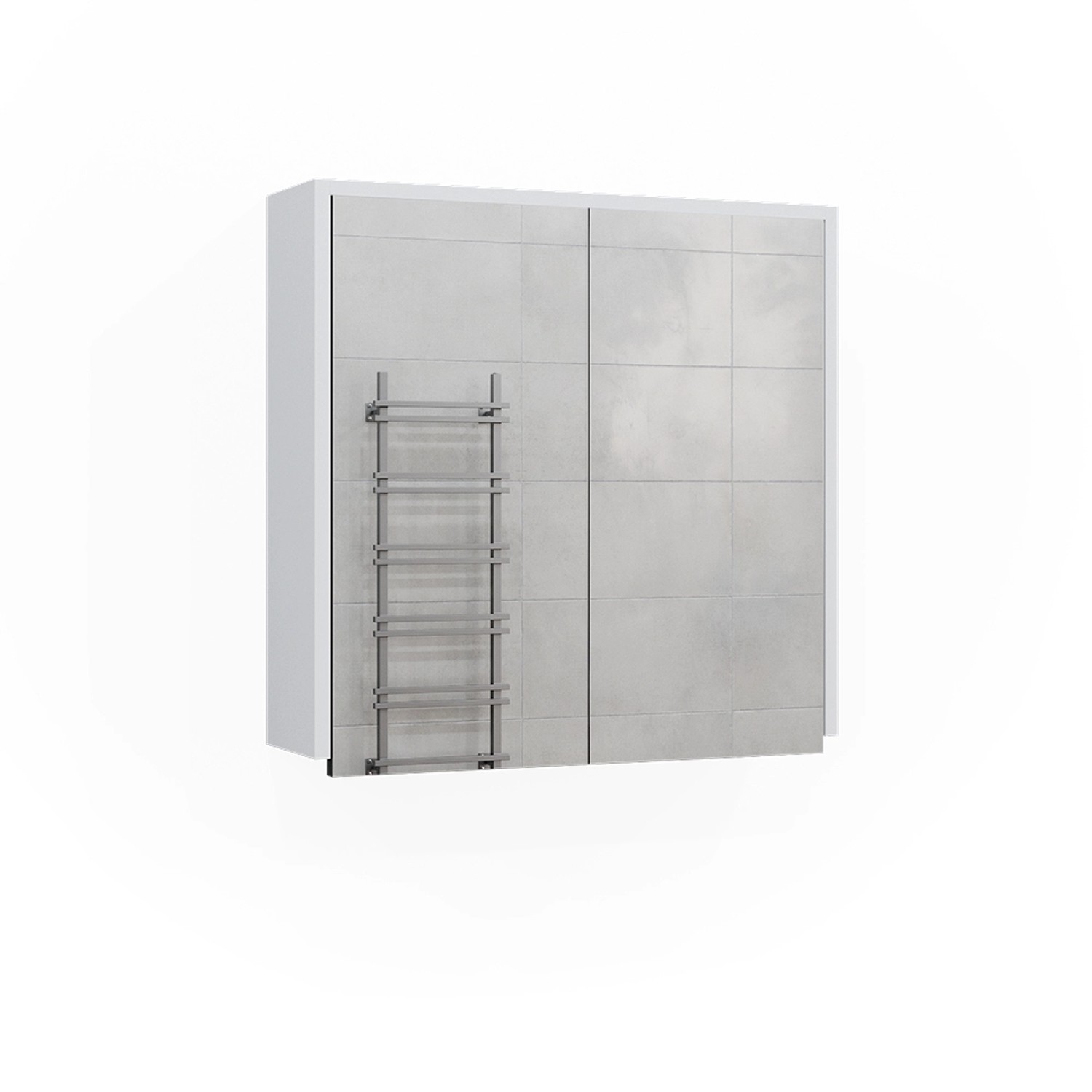 Vicco Badspiegelschrank Maltin Weiß/Anthrazit 60 x 58 cm mit Zwei Spiegeltü günstig online kaufen