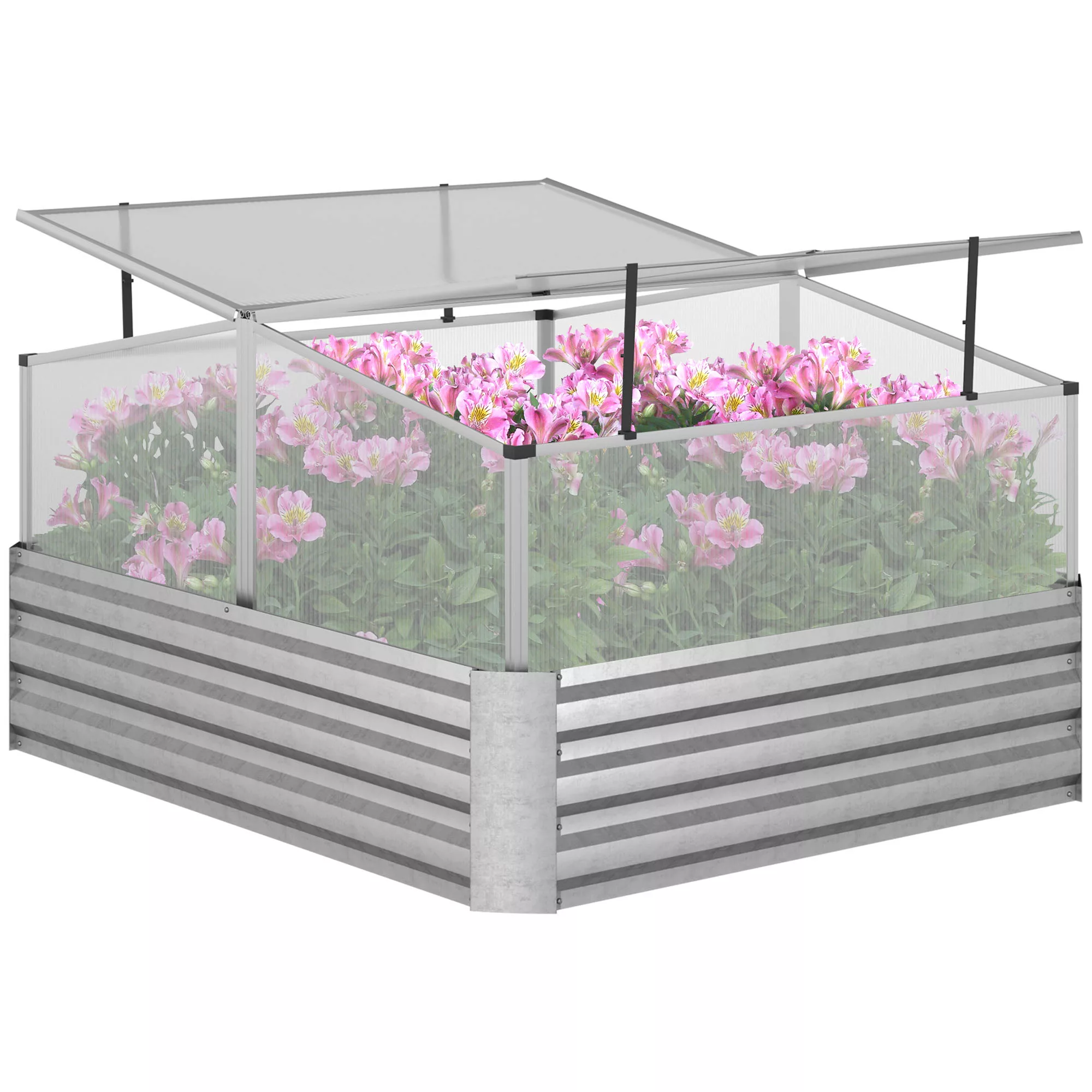 Outsunny Hochbeet silber Aluminium B/H/L: ca. 107x67,5x126 cm günstig online kaufen