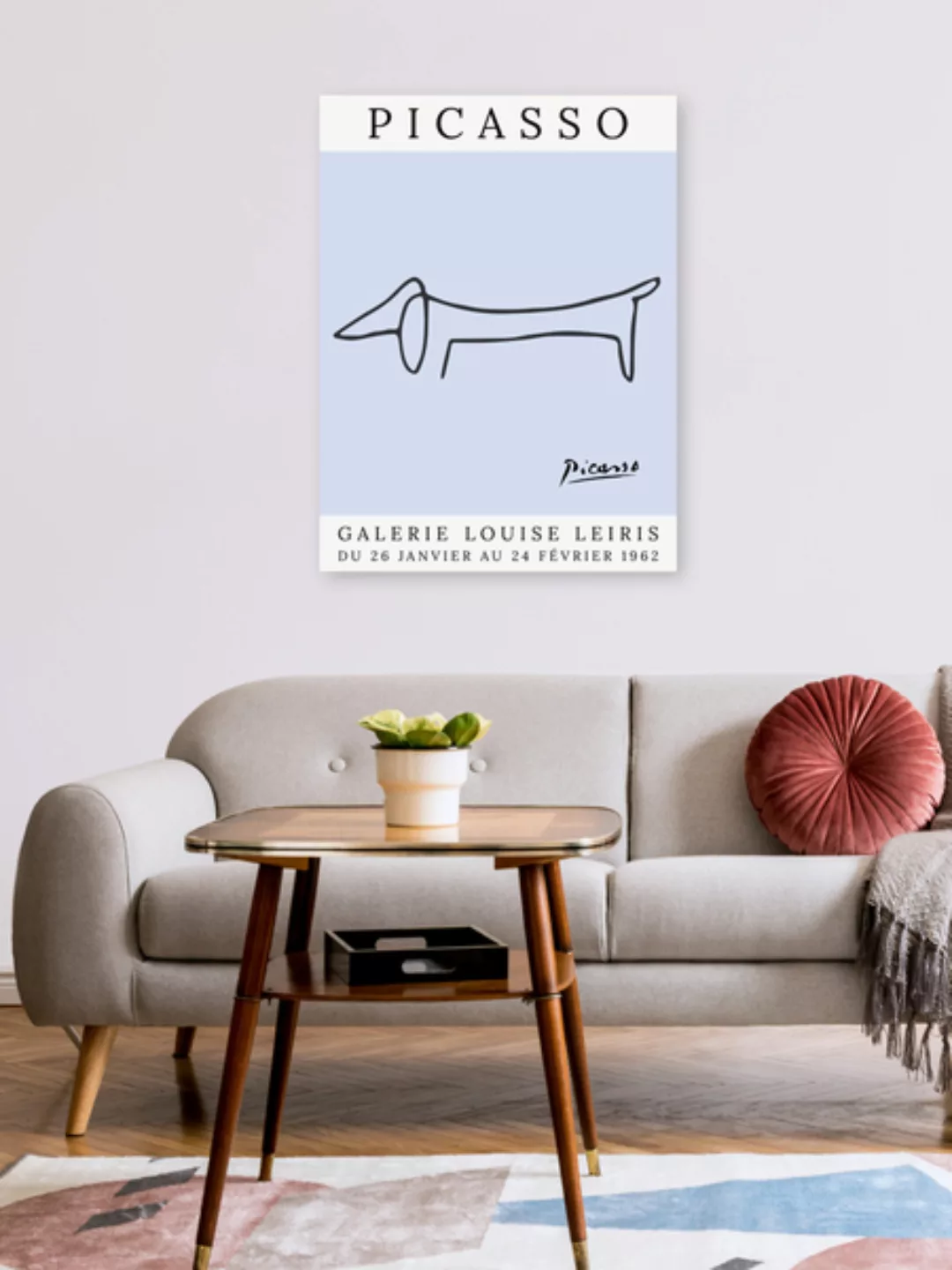 Poster / Leinwandbild - Picasso Hund – Blau günstig online kaufen