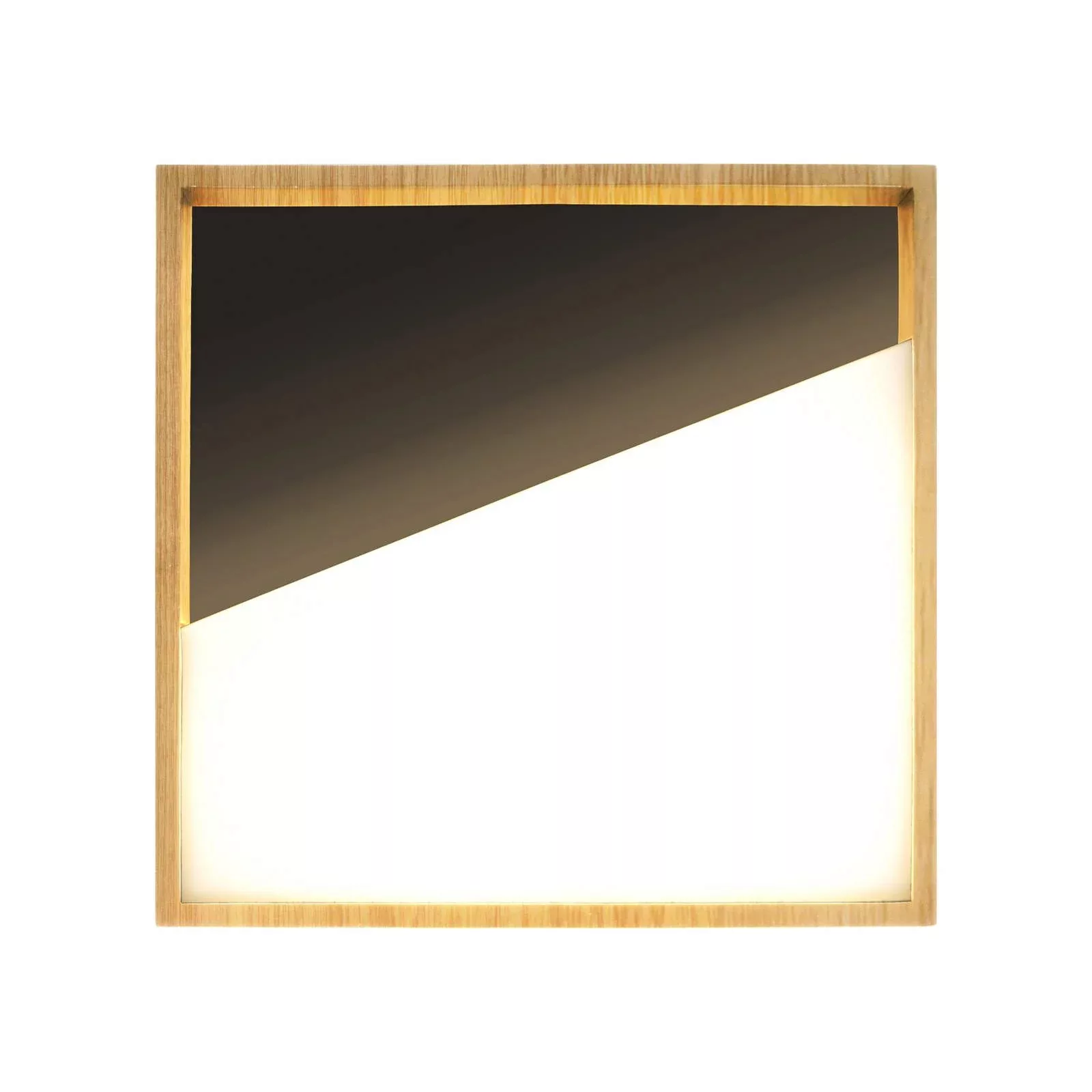 LED-Wandleuchte Vista, schwarz/holz hell, 40 x 40 cm günstig online kaufen