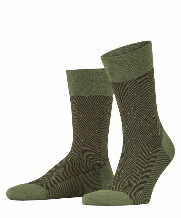 FALKE Sensitive Herringbone Herren Socken, 41-42, Grün, AnderesMuster, Schu günstig online kaufen