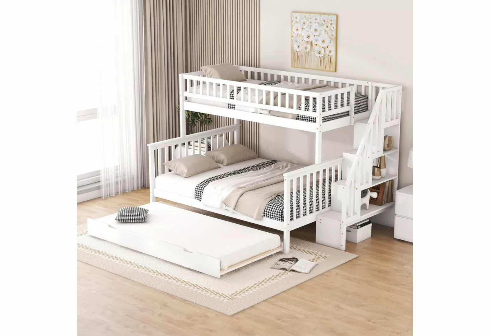 NMonet Etagenbett Kinderbett Massivholzbett (Zwei Betten (90x200/140x200cm) günstig online kaufen