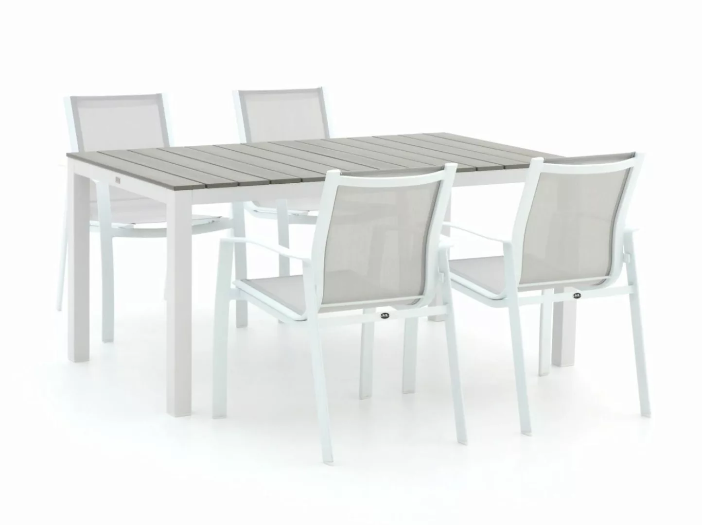 R&S Design Altea/Fidenza 160 cm Gartenmöbel-Set 5-teilig stapelbar günstig online kaufen