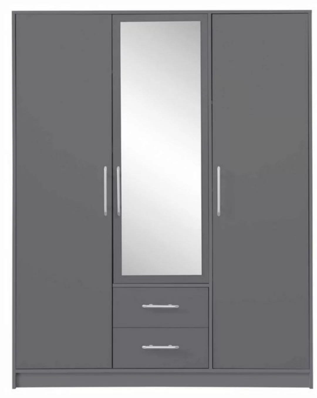 Feldmann-Wohnen Kleiderschrank Smart (1-St) 150x56x190cm anthrazit 3-türig günstig online kaufen