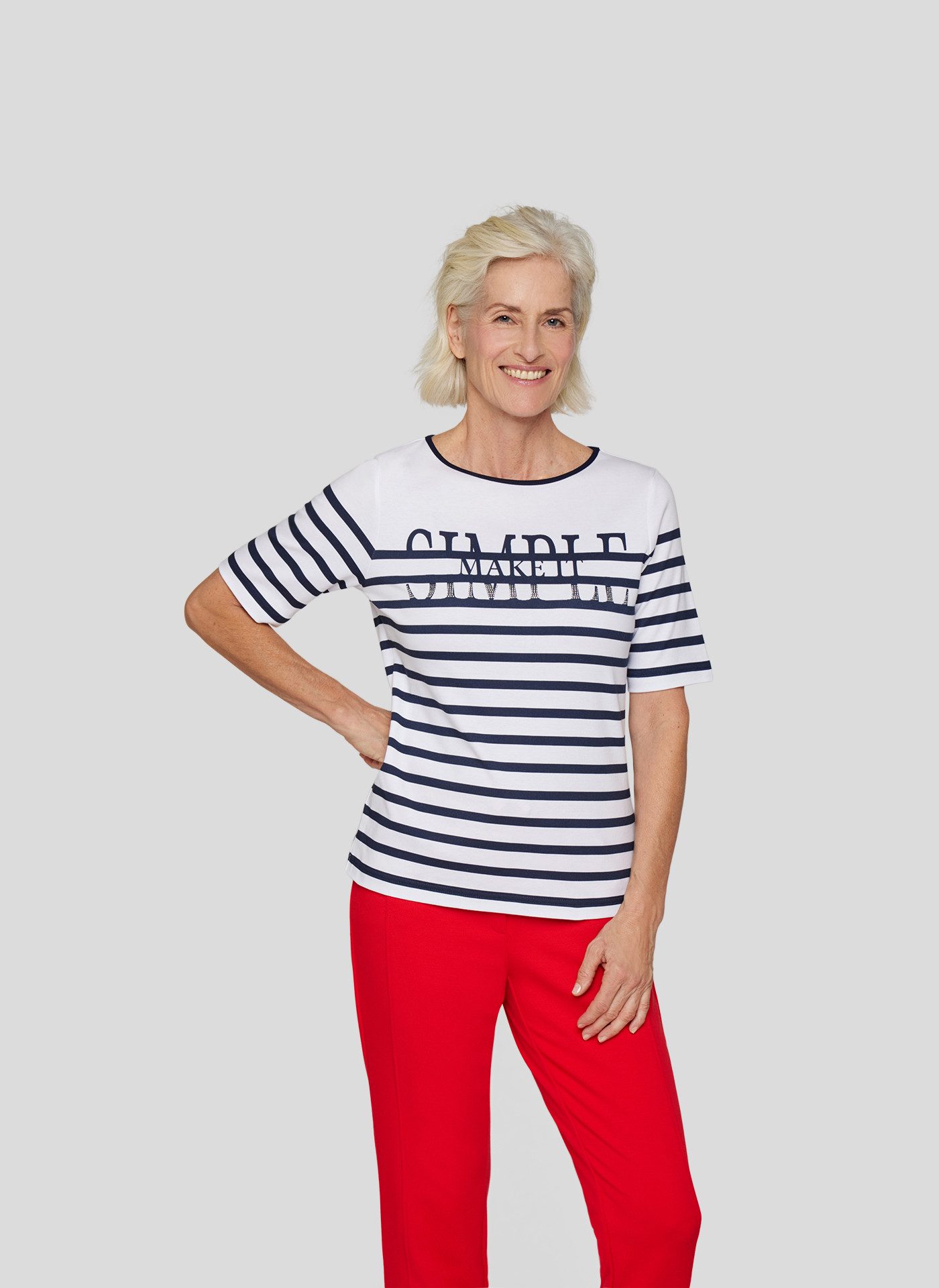Rabe Rundhalsshirt im Streifen-Design und mit günstig online kaufen