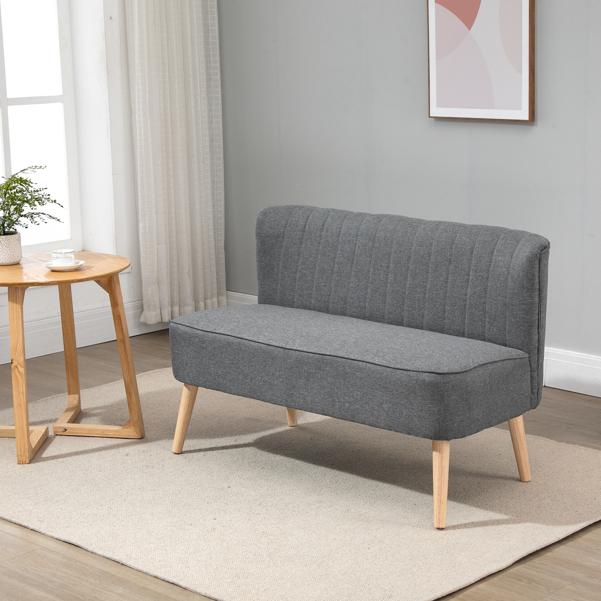 HOMCOM 2-Sitzer Stoffsofa Loungesofa Polstersofa mit Holzrahmen und Schaums günstig online kaufen