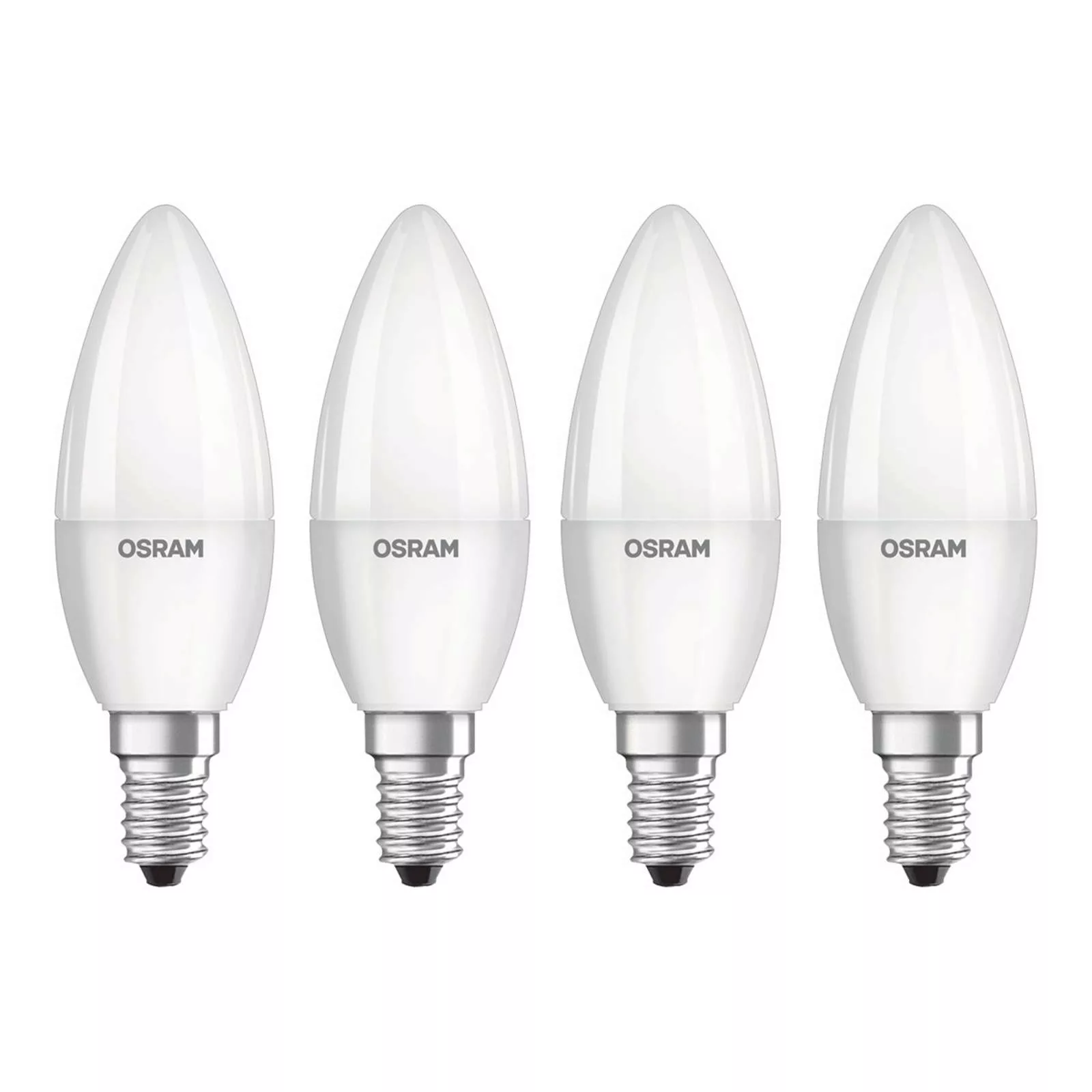 Osram LED Lampe ersetzt 40W E14 Kerze - B35 in Weiß 4,9W 470lm 2700K 4er Pa günstig online kaufen