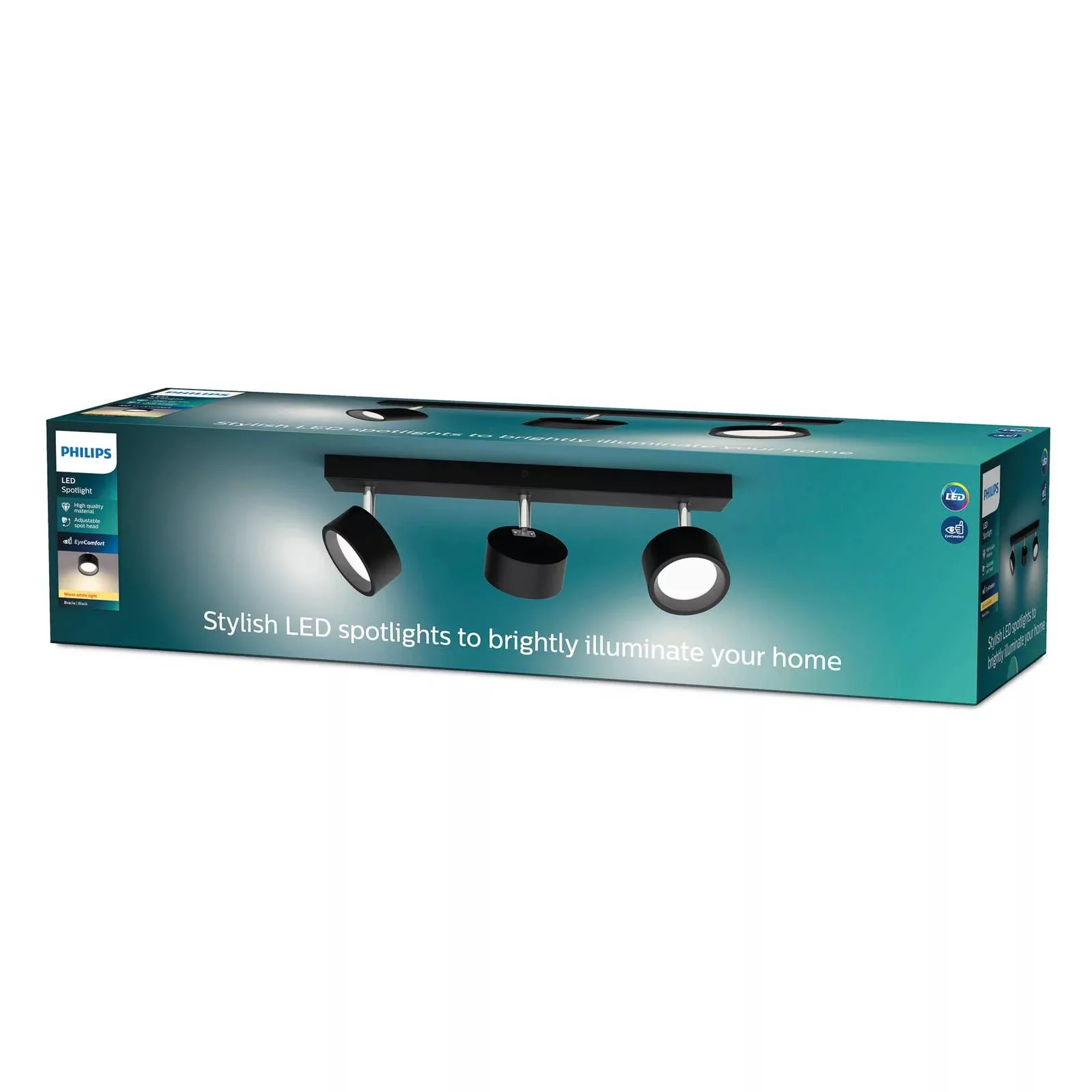 LED Deckenspot Bracia in Schwarz 3x 5,5W 1650lm günstig online kaufen