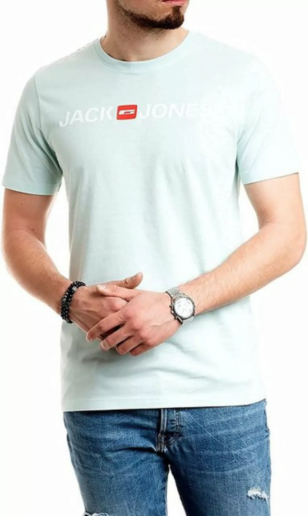 Jack & Jones Print-Shirt mit Rundhalsausschnitt, aus Baumwolle günstig online kaufen