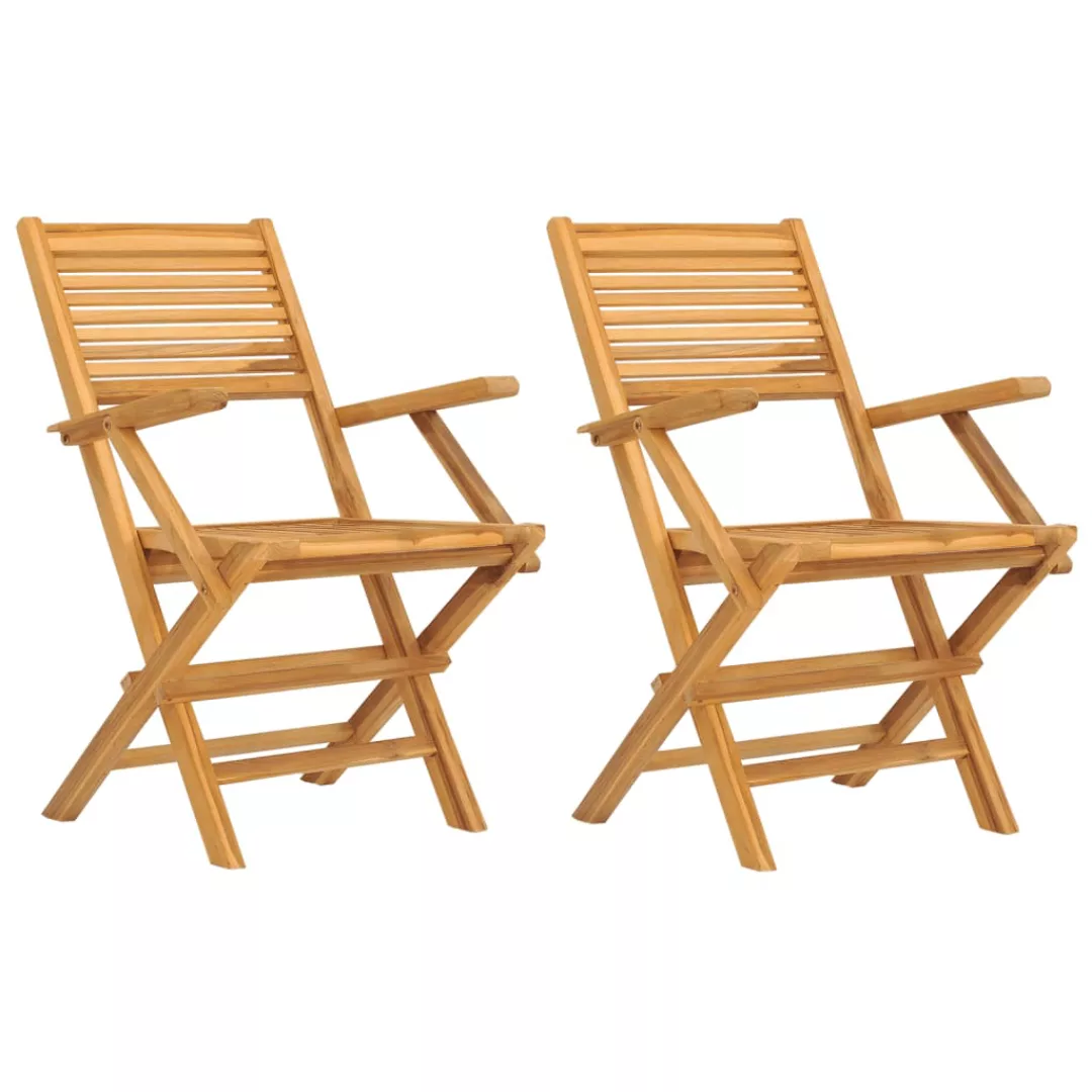 Vidaxl Gartenstühle 2 Stk. Klappbar 55x62x90 Cm Massivholz Teak günstig online kaufen