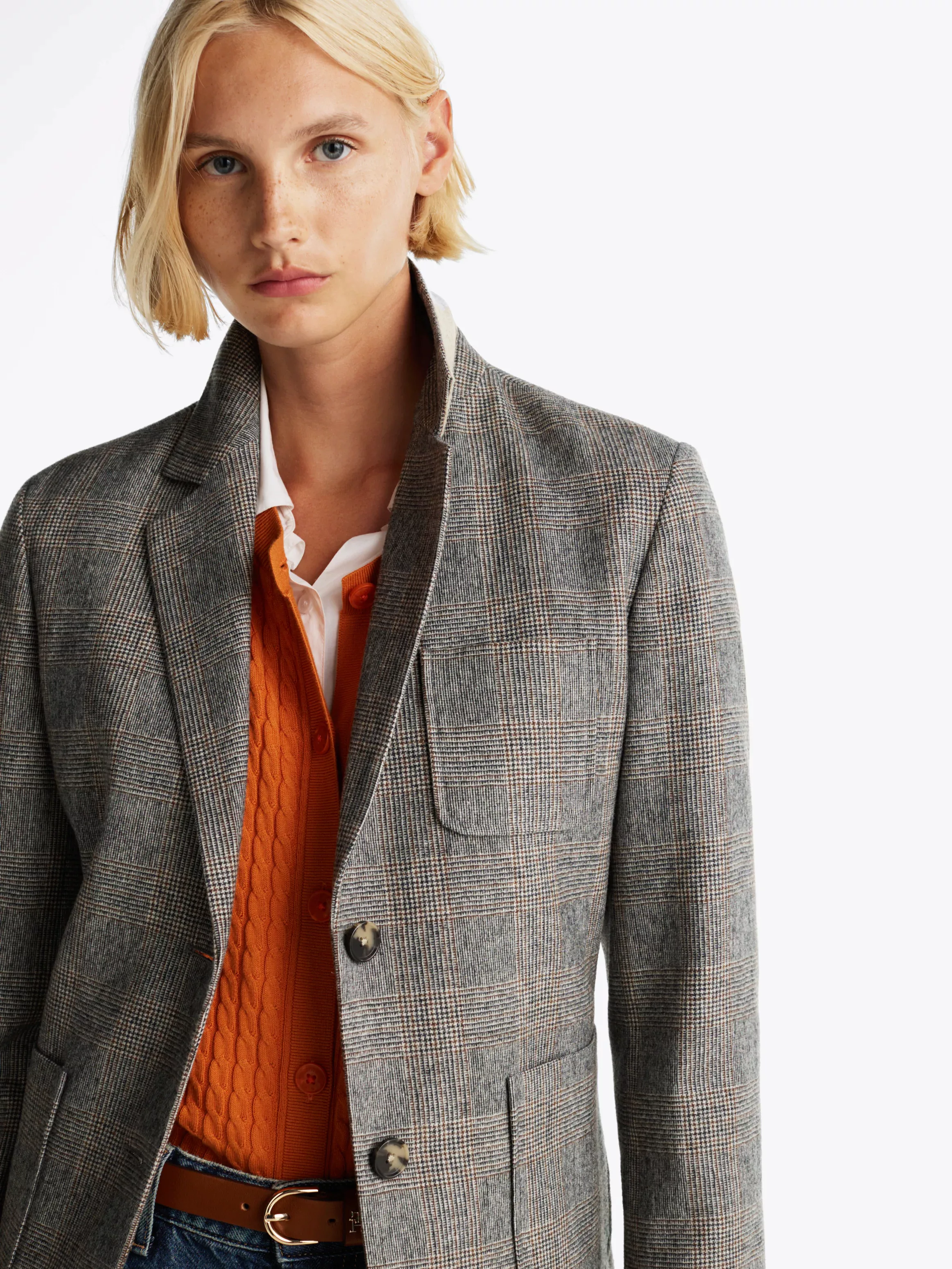 Tommy Hilfiger Kurzblazer "WOOL MIX CHECK SB BLAZER", im modischem Karomust günstig online kaufen