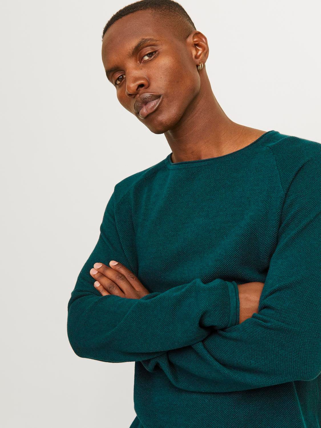 Jack & Jones Rundhalspullover "JJEHILL KNIT CREW NECK NOOS", mit Strukturst günstig online kaufen
