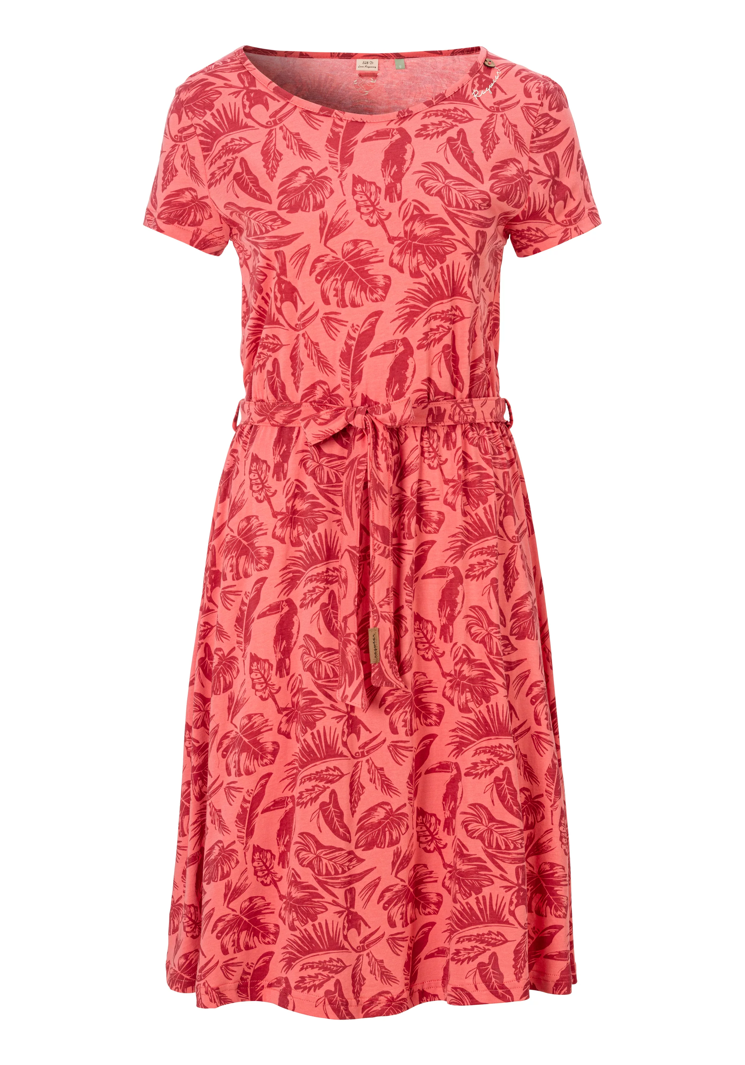 Ragwear Minikleid "OLINA DRESS ORG", mit Taillen Bindegürtel und floralem A günstig online kaufen
