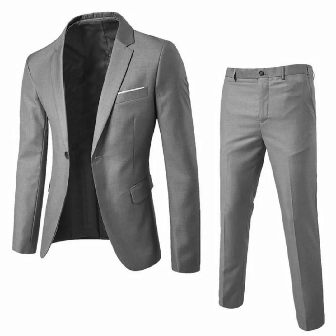 RUZU UG Jackenblazer Herren Anzug 2 Teilig Slim Fit Herrenanzug Hochzeit An günstig online kaufen