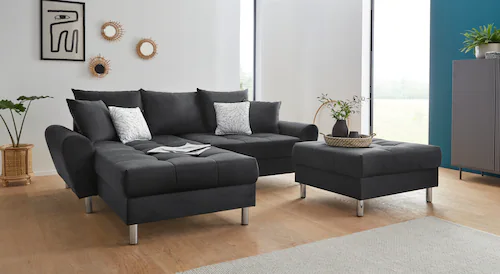 COLLECTION AB Ecksofa "Rada L-Form", inklusive Hocker, Bettfunktion und Fed günstig online kaufen