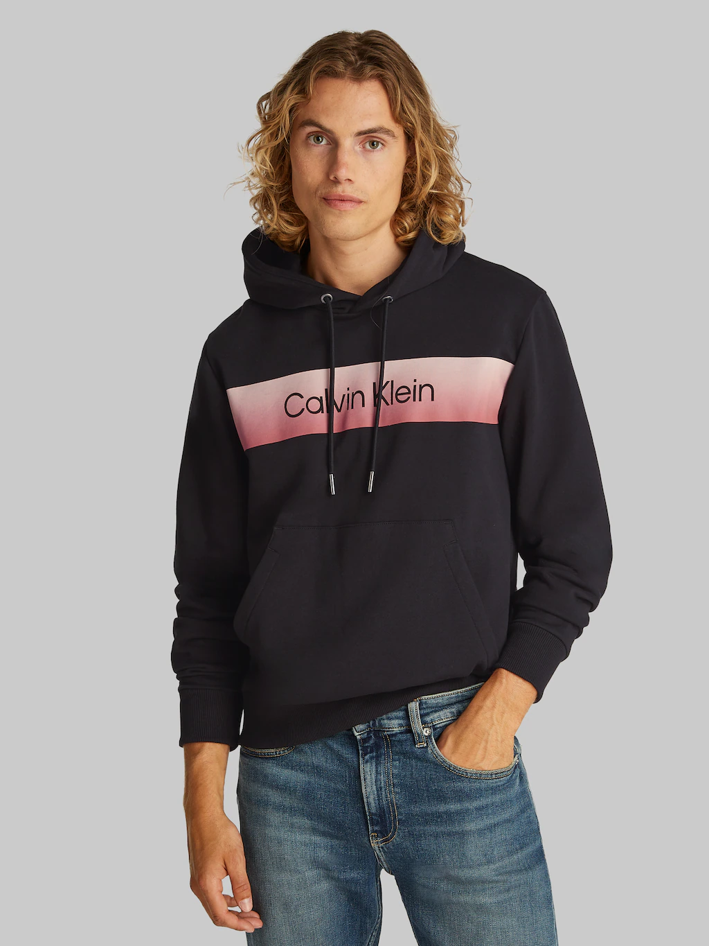 Calvin Klein Hoodie "LINEAR OMBRE CHEST LOGO HOODIE", mit Logo günstig online kaufen