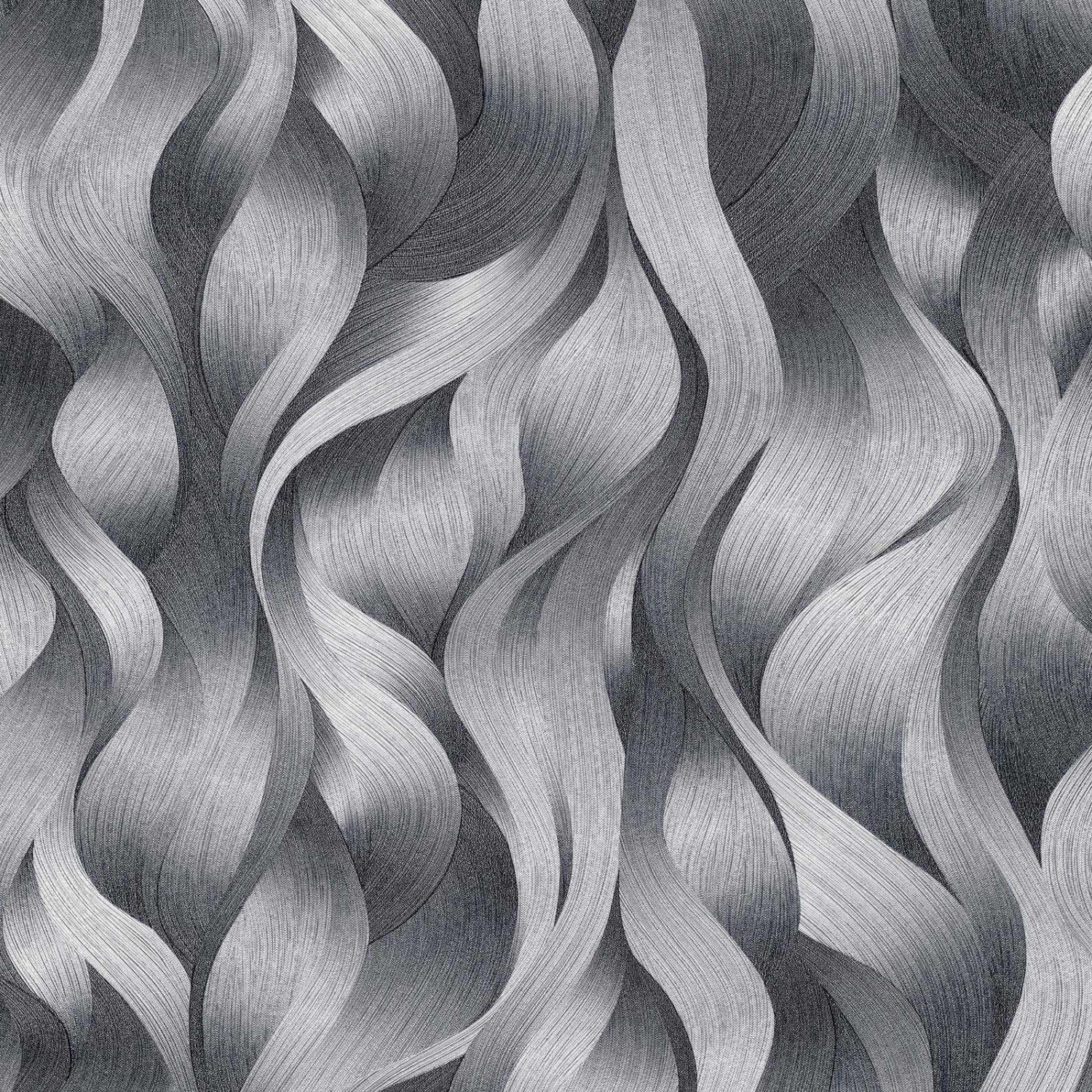 Bricoflor Metallic Tapete in Silber Grau Moderne Vliestapete in Dunkelgrau günstig online kaufen