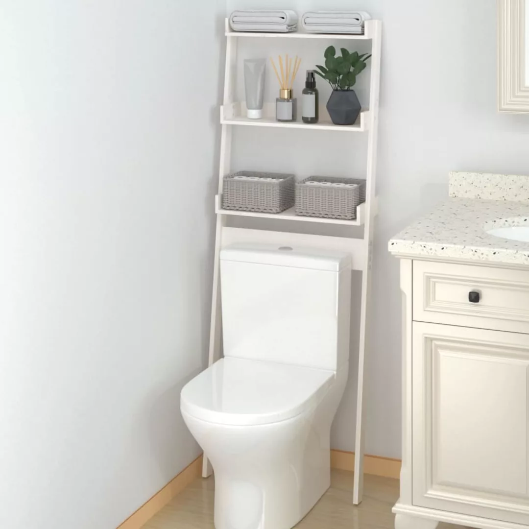 Vidaxl Toilettenregal Weiß 63,5x32x179 Cm Massivholz Kiefer günstig online kaufen