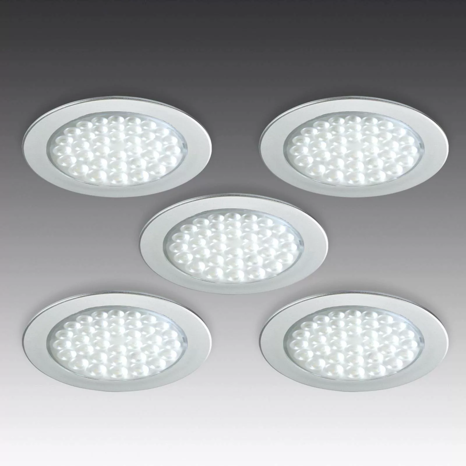 R 68-LED Einbaustrahler in Edelstahloptik, 5er-Set günstig online kaufen