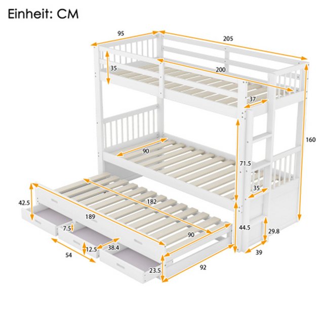 XDeer Etagenbett Etagenbett,Kinderbett, Hausbett,Bettgestell mit Leiter, un günstig online kaufen