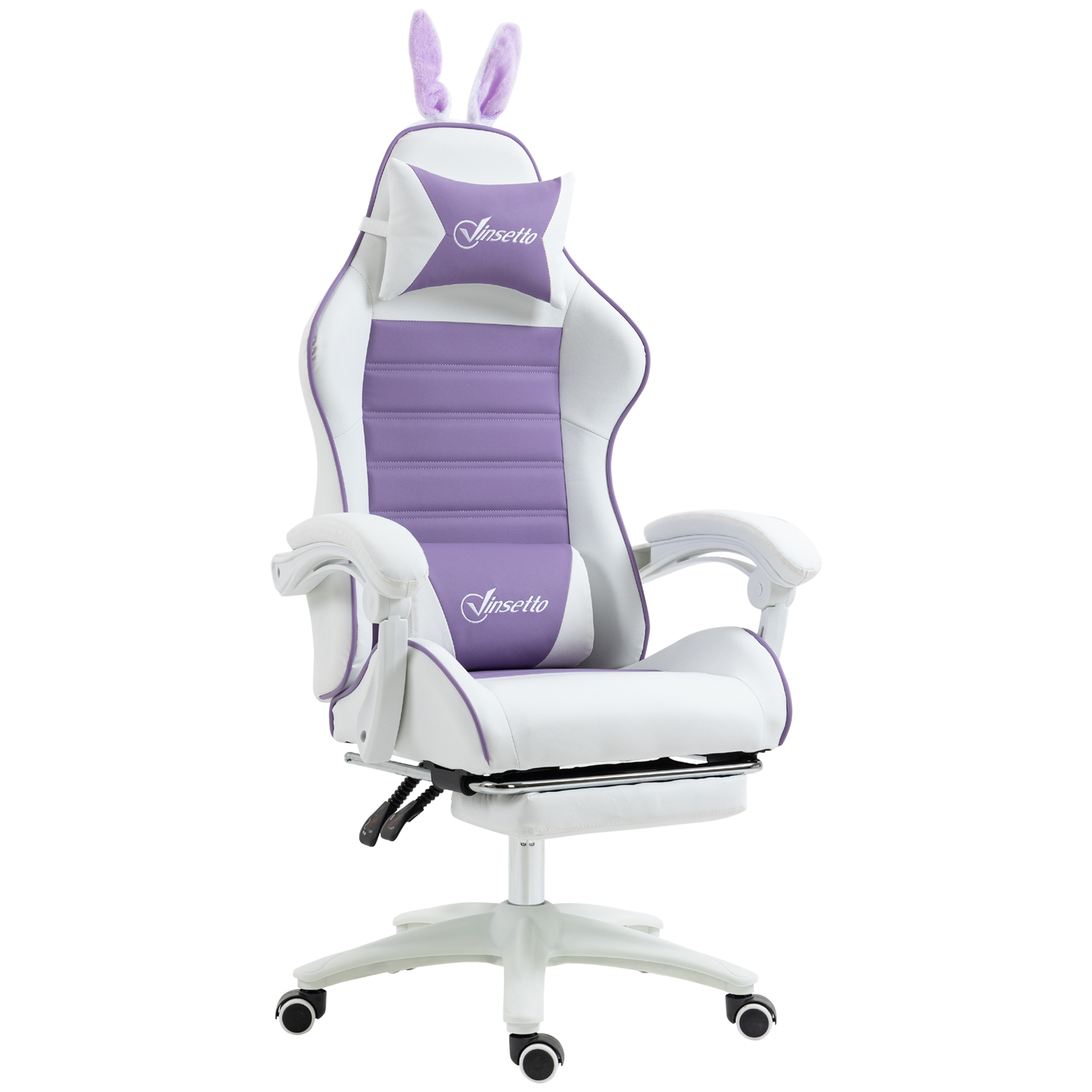 Vinsetto Gaming Stuhl Ergonomischer Gamer Stuhl mit Lendenwirbelstütze, Fuß günstig online kaufen