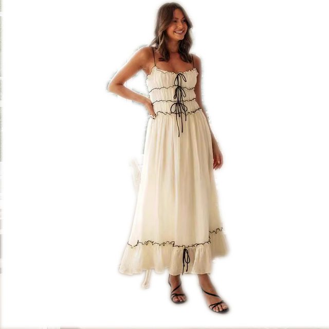 KIKI Abendkleid Langes Patchwork-Kleid mit Trägern, ärmelloses Abendkleid günstig online kaufen