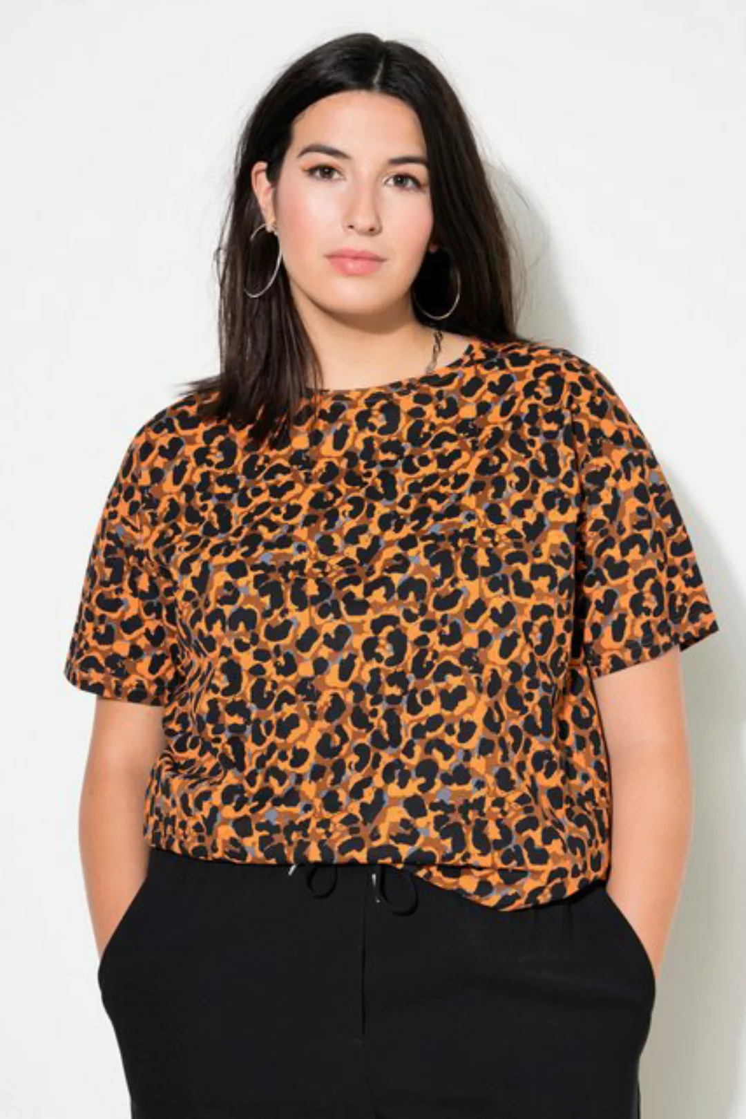 Studio Untold Rundhalsshirt T-Shirt oversized Color Leo günstig online kaufen