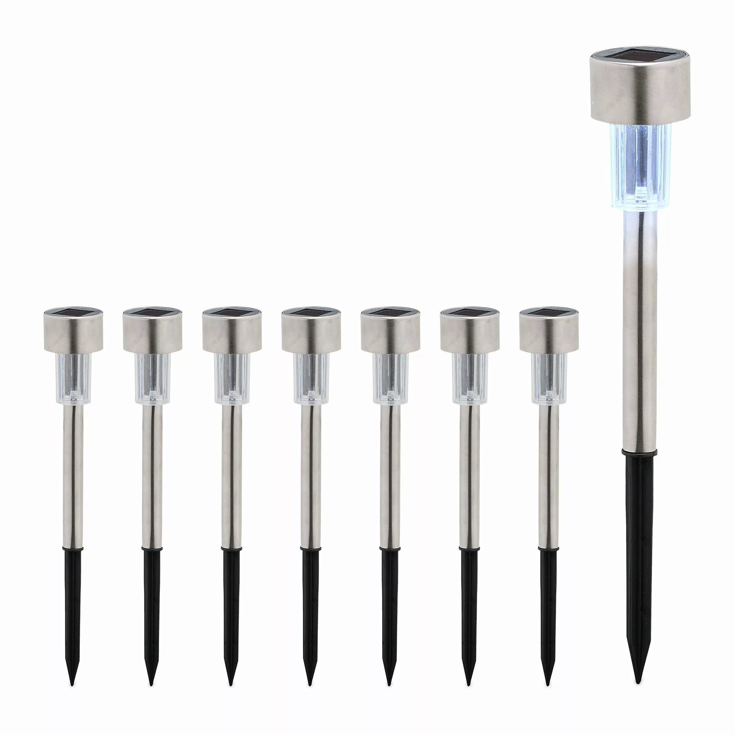 relaxdays LED Solarleuchte Solarlampen Set, 8er günstig online kaufen