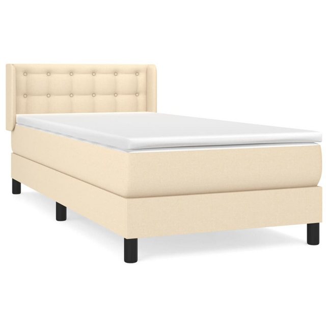 vidaXL Boxspringbett Boxspringbett mit Matratze Creme 80x200 cm Stoff Bett günstig online kaufen