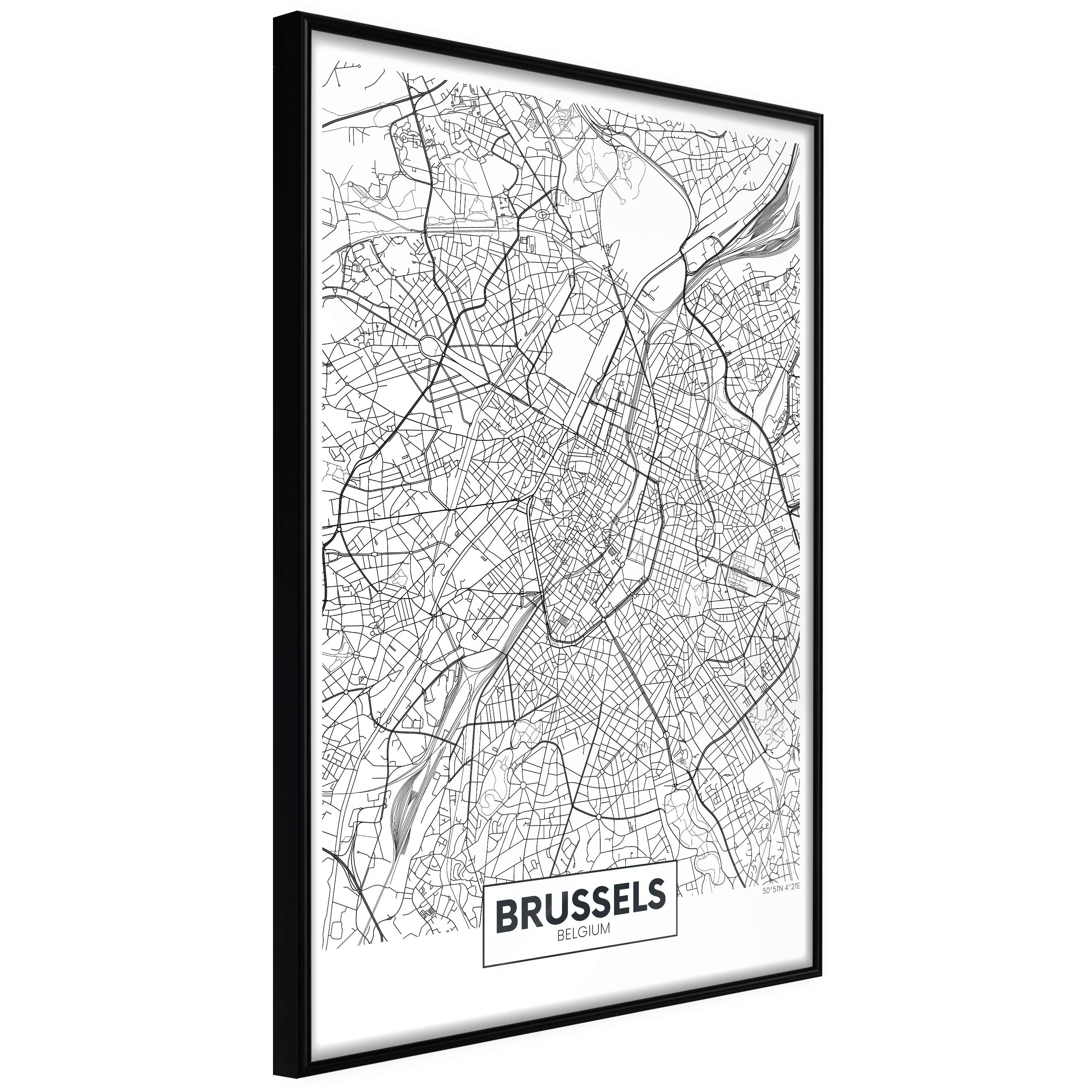 Poster - City Map: Brussels günstig online kaufen