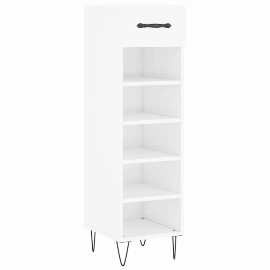 vidaXL Kleiderschrank Schuhschrank Hochglanz-Weiß 30x35x105 cm Holzwerkstof günstig online kaufen