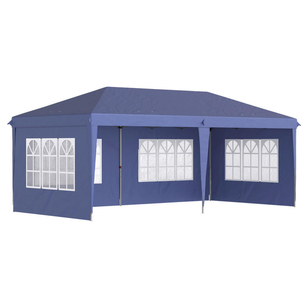 Outsunny Faltpavillon blau Polyester B/H/L: ca. 295x270x585 cm günstig online kaufen