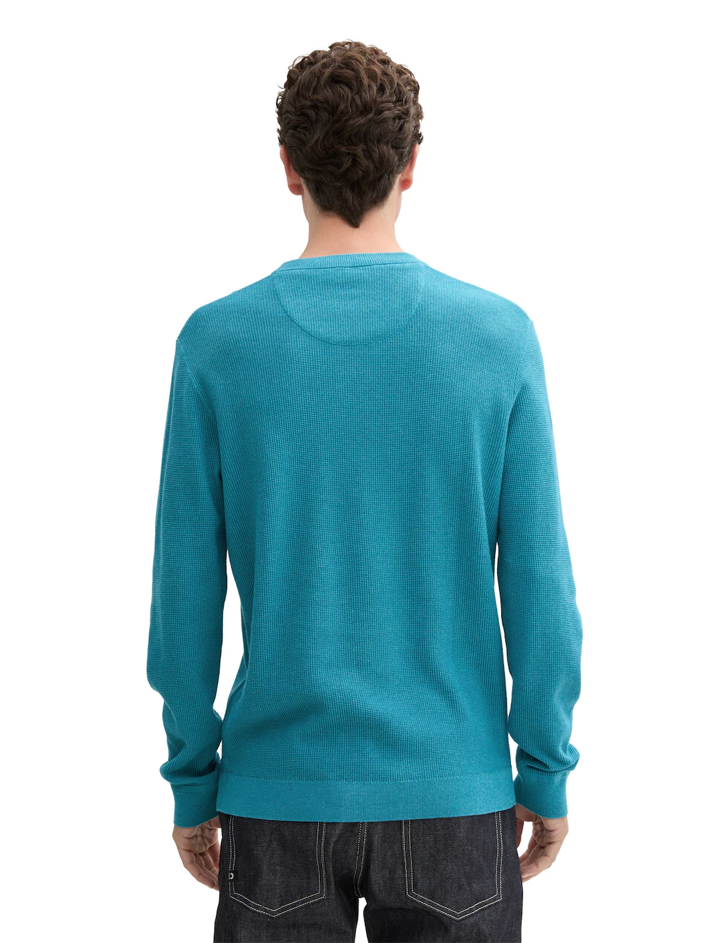 Tom Tailor Herren Rundhals Pullover STRUCTURED CREWNECK - Regular Fit günstig online kaufen