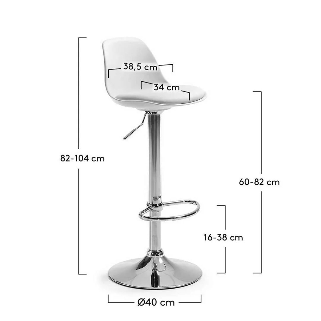 Tresenstuhl in Weiß und Chromfarben mit Rückenlehne (2er Set) günstig online kaufen