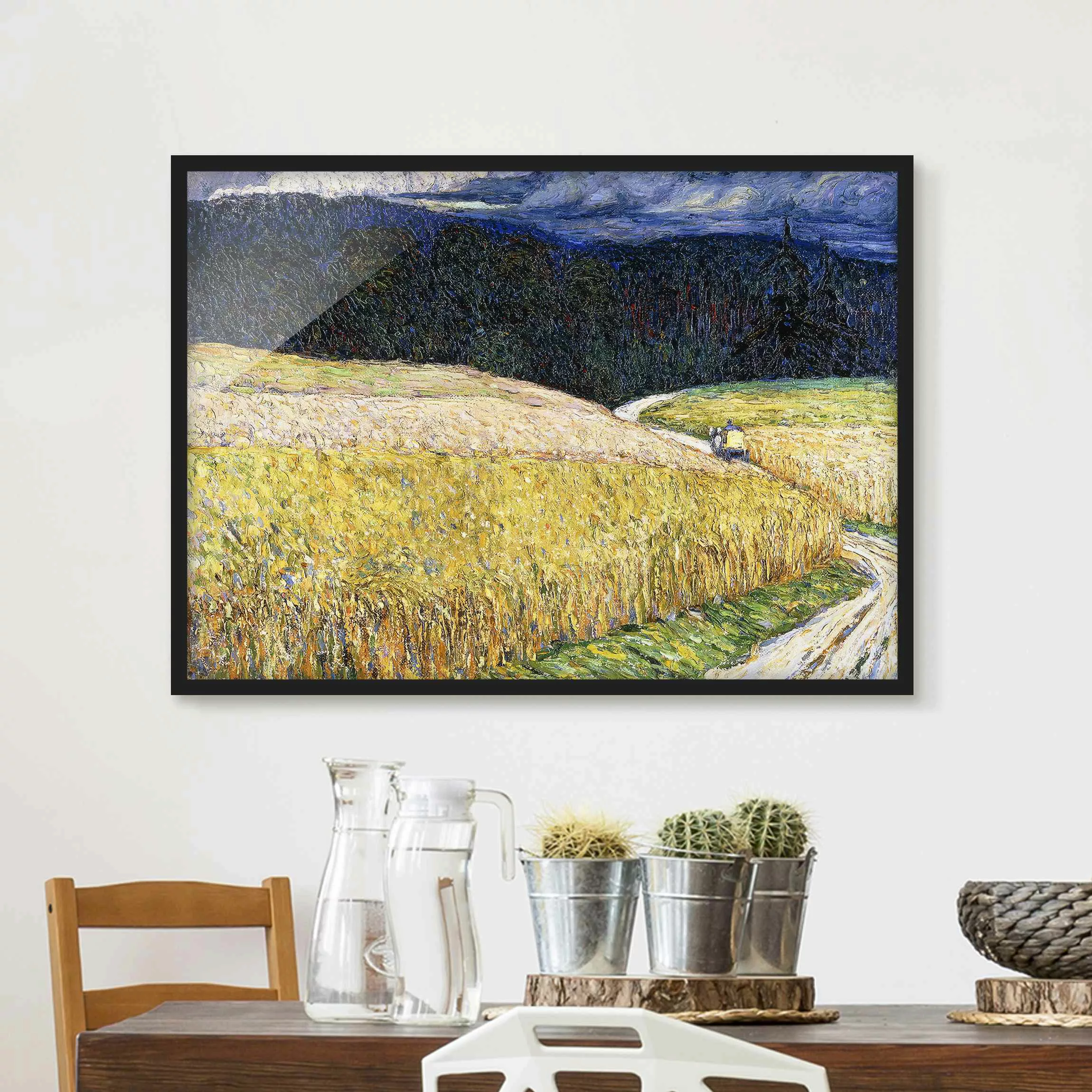 Bild mit Rahmen Kunstdruck - Querformat Wassily Kandinsky - Gewitterstimmun günstig online kaufen